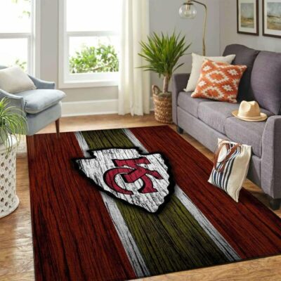 Kansas City Chiefs Rustic Wood Stripes Rug