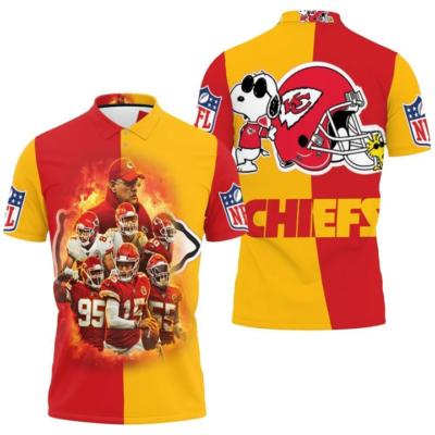 Kansas City Chiefs Snoopy Team Spirit Polo Shirt