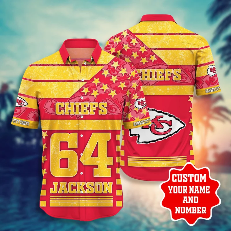 Personalized And Number Kansas City Chiefs Star Hawaiian Shirt