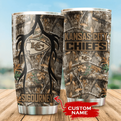 Personalized Kansas City Chiefs Camo Hunt Tumbler