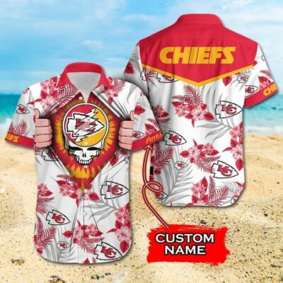 Personalized Kansas City Chiefs Grateful Dead Hawaiian Shirt