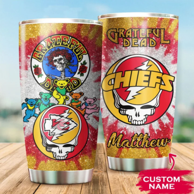 Personalized Kansas City Chiefs Grateful Dead Tumbler