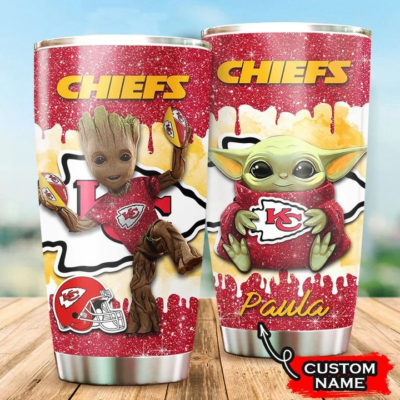 Personalized Kansas City Chiefs Grogu Groot Tumbler