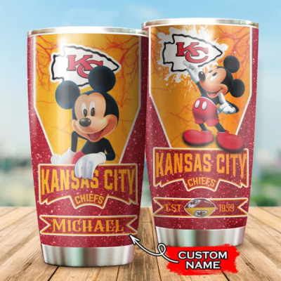 Personalized Kansas City Chiefs Mickey Mouse Tumbler