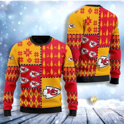 Kansas City Chiefs Festive Patchwork Ugly Christmas Sweater