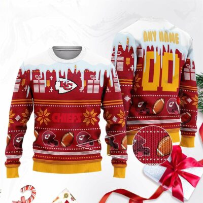 Kansas City Chiefs Frosty Holiday Ugly Christmas Sweater