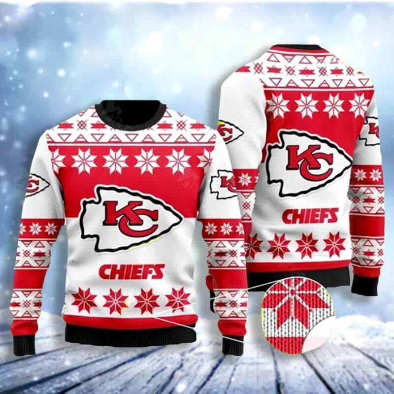 Kansas City Chiefs Snowflake Spirit Ugly Christmas Sweater