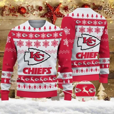 Kansas City Chiefs Frosty Cheer Ugly Christmas Sweater