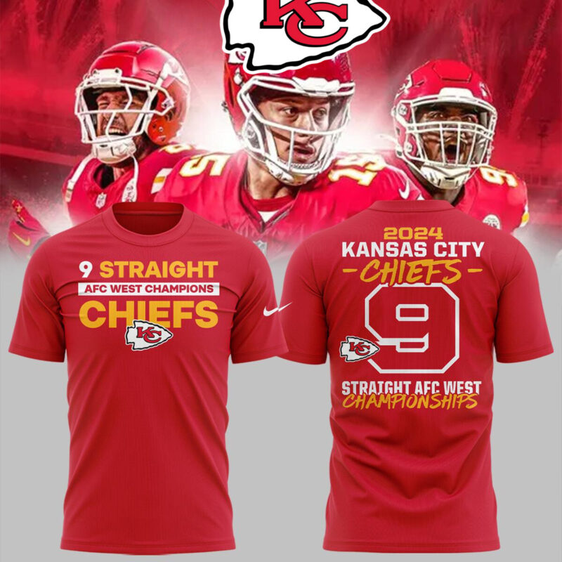 Kansas City Chiefs AFC West Champions 9 Straight 2024 Shirt