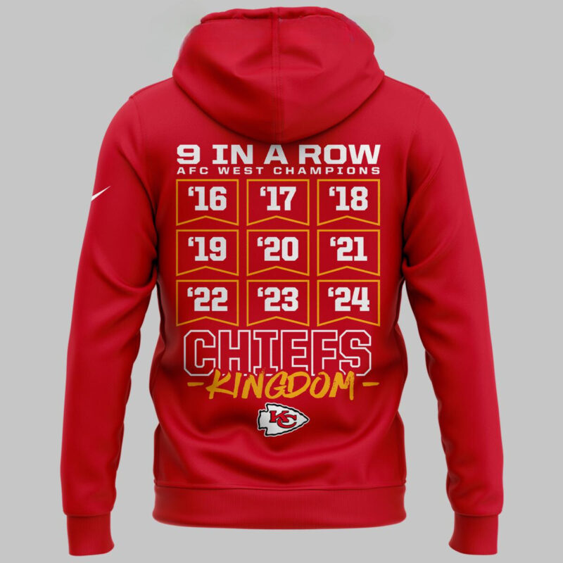 Kansas City Chiefs AFC West Champs Celebrate 9th Time Hoodie