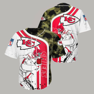 Kansas City Chiefs Camouflage Player 3D Baseball Jersey