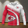 Kansas City Chiefs Classic Stripe 3D zip Hoodie