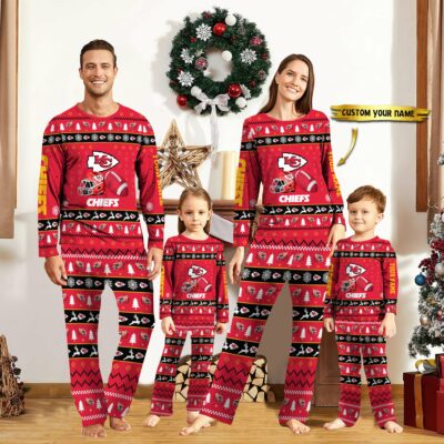 Kansas City Chiefs Festive Custom Holiday Pajamas