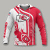 Kansas City Chiefs Flaming Football 3D Hoodie front