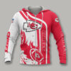 Kansas City Chiefs Flaming Football 3D Zip Hoodie