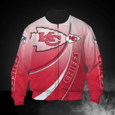 Kansas City Chiefs Gradient Curve 3D Bomber Jacket