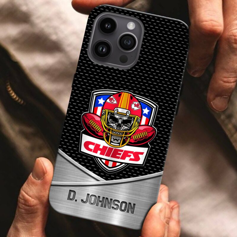 Kansas City Chiefs Gridiron Skull Armor Phone Case Glass