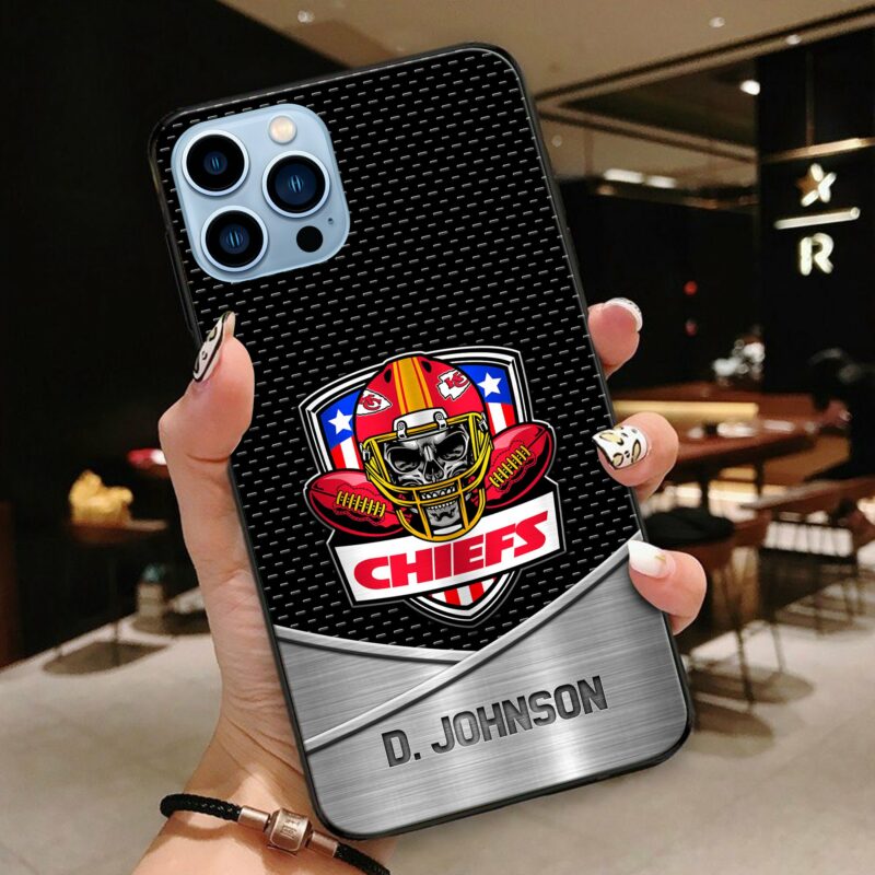 Kansas City Chiefs Gridiron Skull Armor Phone Case Glass photo view 2