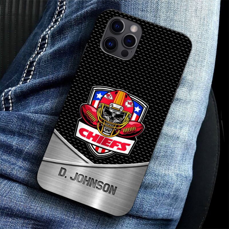 Kansas City Chiefs Gridiron Skull Armor Phone Case Glass photo view 6