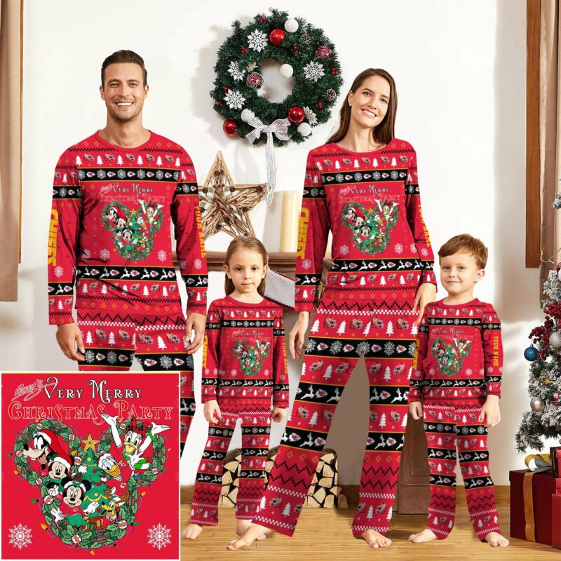 Kansas City Chiefs Merry Holiday Magic Pajamas front