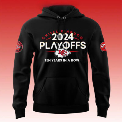 Kansas City Chiefs NFC Playoffs AFC West Clinched 2024 Ten Years Hoodie front