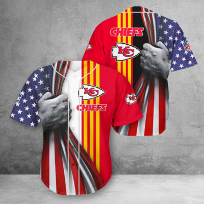 Kansas City Chiefs Patriotic Grip 3D Baseball Jersey