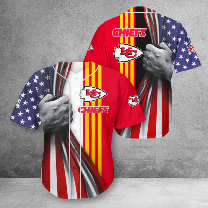 Kansas City Chiefs Patriotic Grip 3D Baseball Jersey