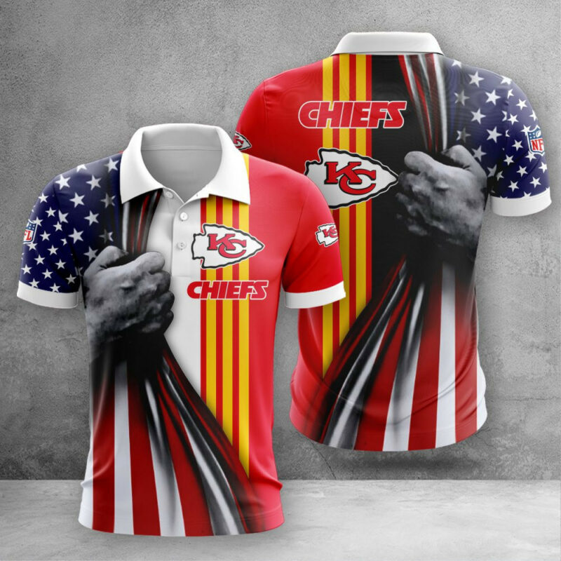 Kansas City Chiefs Patriotic Grip 3D Polo Shirt