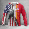 Kansas City Chiefs Patriotic Grip Zip 3D Hoodie