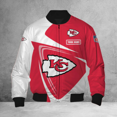 Kansas City Chiefs Personalized Swirl 3D Bomber Jacket