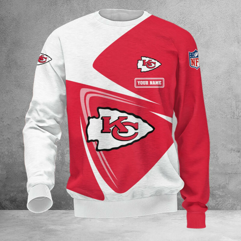 Kansas City Chiefs Personalized Swirl 3D Sweatshirt