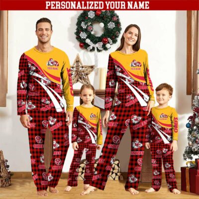 Kansas City Chiefs Plaid Pride Personalized Pajamas