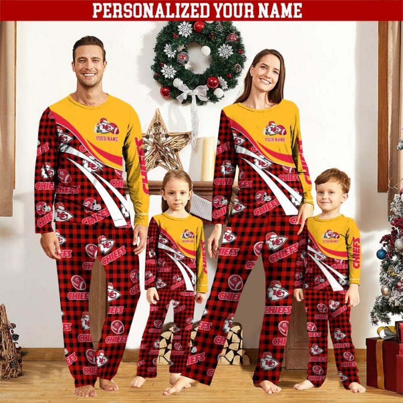 Kansas City Chiefs Plaid Pride Personalized Pajamas