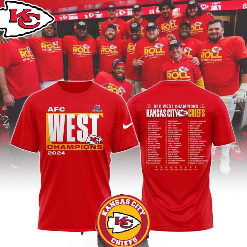 Kansas City Chiefs The Champions Of 2024 AFC West Celebrating Shirt