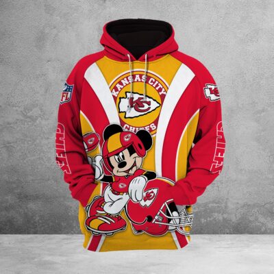 Personalized Kansas City Chiefs And Mickey Mouse Disney Hoodie front