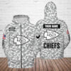 Personalized Kansas City Chiefs Arctic Camo Salute to Service Club Zip Hoodie