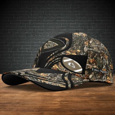 Personalized Kansas City Chiefs Camouflage Hunter Baseball Cap left side