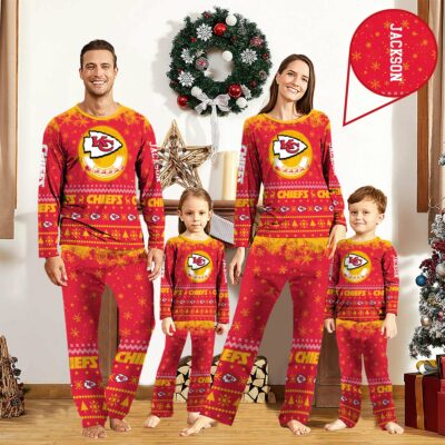 Personalized Kansas City Chiefs Holiday Cheer Pajamas