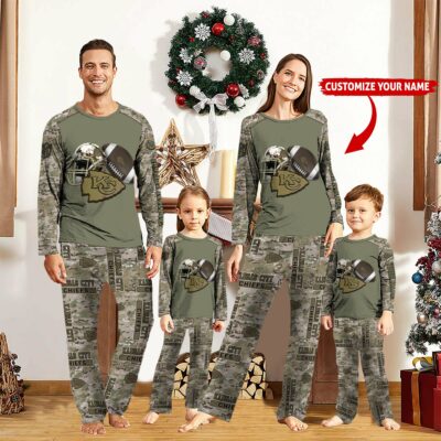 Personalized Kansas City Chiefs Military Gridiron Camo Pajamas