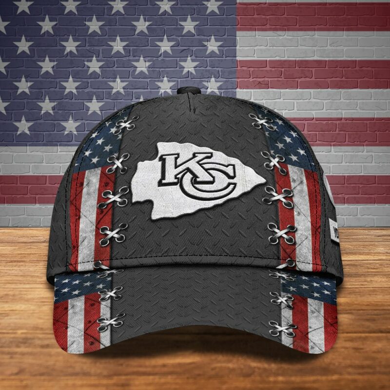 Personalized Kansas City Chiefs Patriotic Stitch Baseball Cap