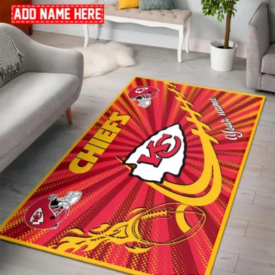 Personalized Kansas City Chiefs Sunrise Glory Rectangle Rug