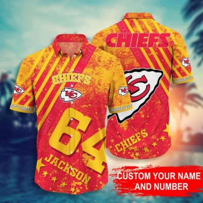 Personalized Kansas City Chiefs Sunset Victory Hawaiian Shirt