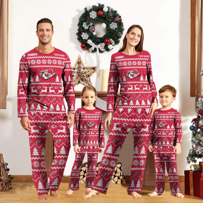 Personalized Kansas City Chiefs Winter Wonderland Pajamas