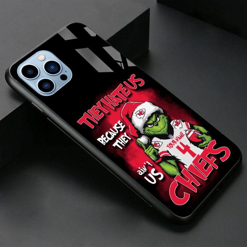 Personalized They Hate Us Cause They Ain't Us Chiefs Phone Case Glass photo view 4