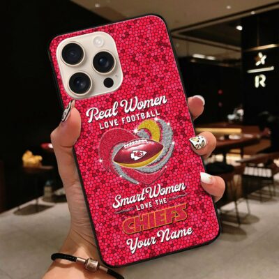 Real Women Love Football Smart Women Love The Chiefs Phone Case Glass