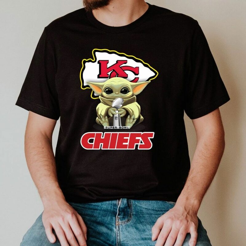 Baby Yoda Kansas City Chiefs Super Bowl Champion 2D T-Shirt Mockup front