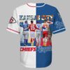 Chiefs and Royals Perez Witt Jr Mahomes Kelce Baseball Jersey back