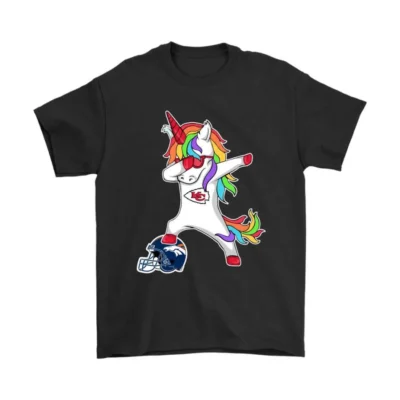 Dabbing Unicorn Steps On Helmet Kansas City Chiefs 2D T-Shirt