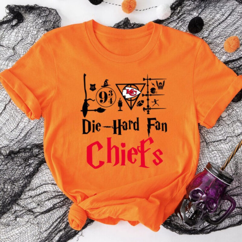 Die-Hard Fan Kansas City Chiefs Harry Potter 2D T-Shirt orange