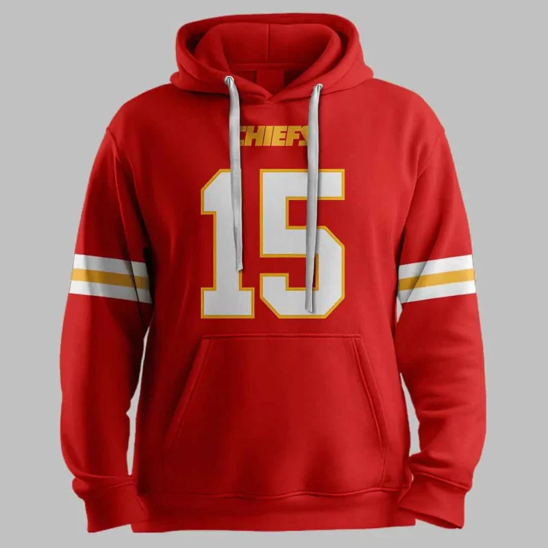 Kansas City Chieffs Trick Mahomes 15 Hoodie front